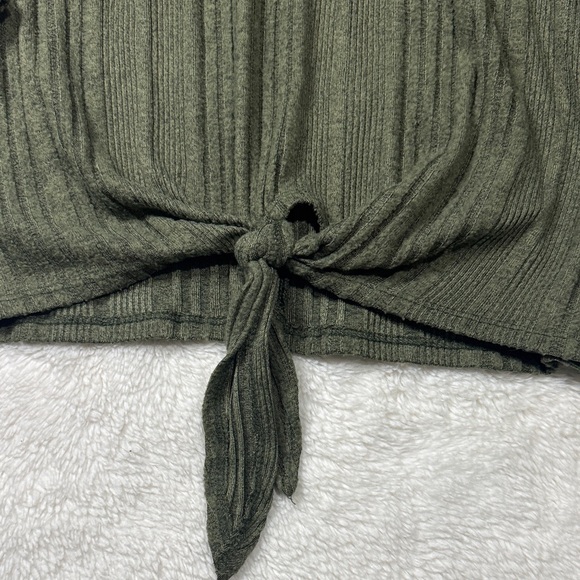 Olive Green One Side Cold Shoulder Long Sleeve - Picture 5 of 5